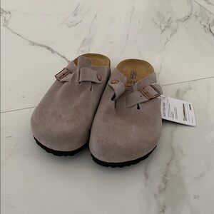 Birkenstock Boston Clog Taupe Grey 37, 39 Woman’s Size 6 & 8 Soft Footbed